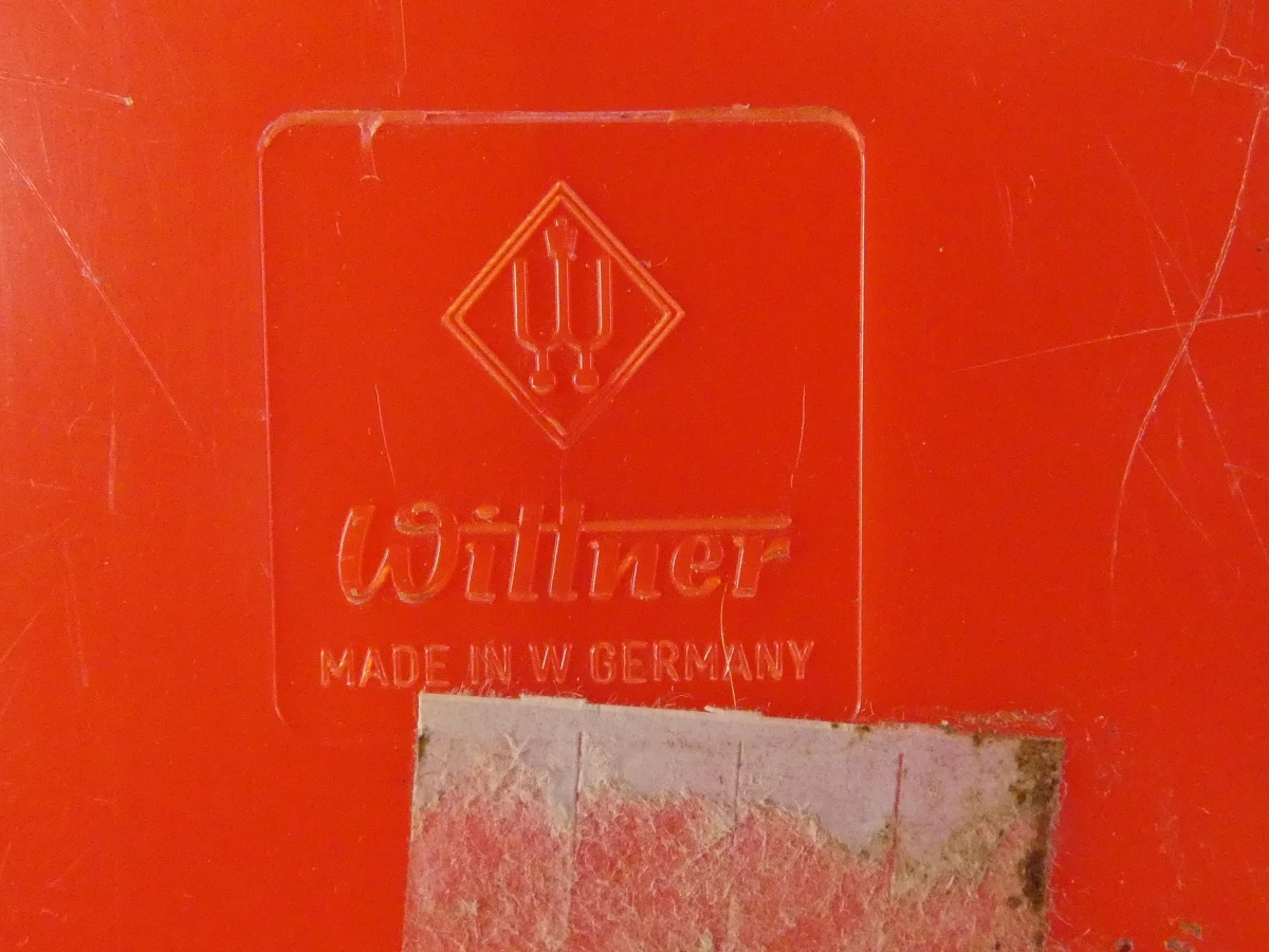 Set van 3 vintage platen- / LP-houders in rood kunststof - foto 7