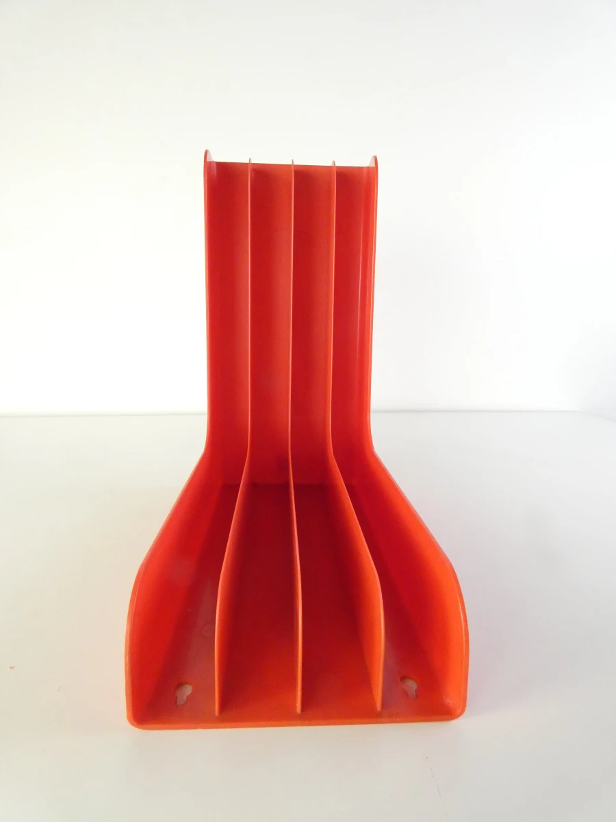 Set van 3 vintage platen- / LP-houders in rood kunststof - foto 8