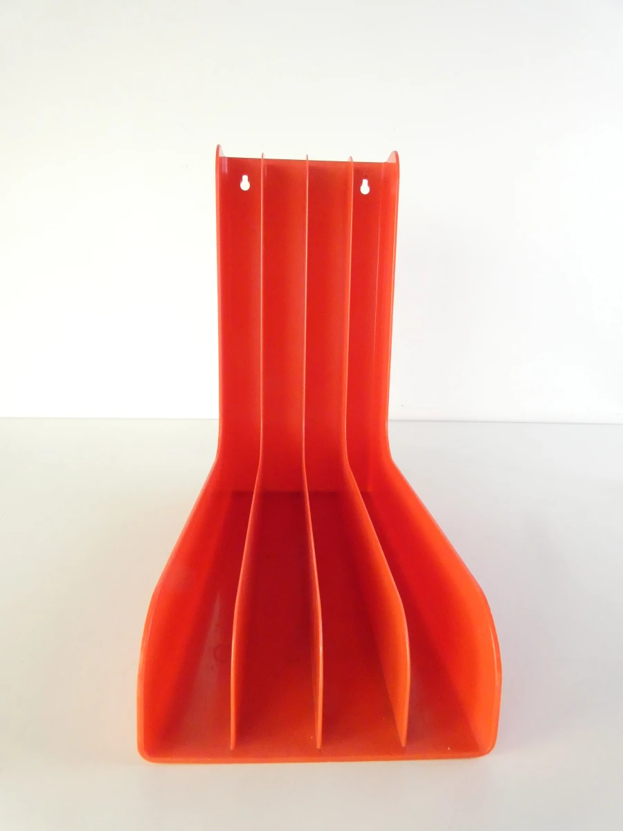 Set van 3 vintage platen- / LP-houders in rood kunststof - foto 14