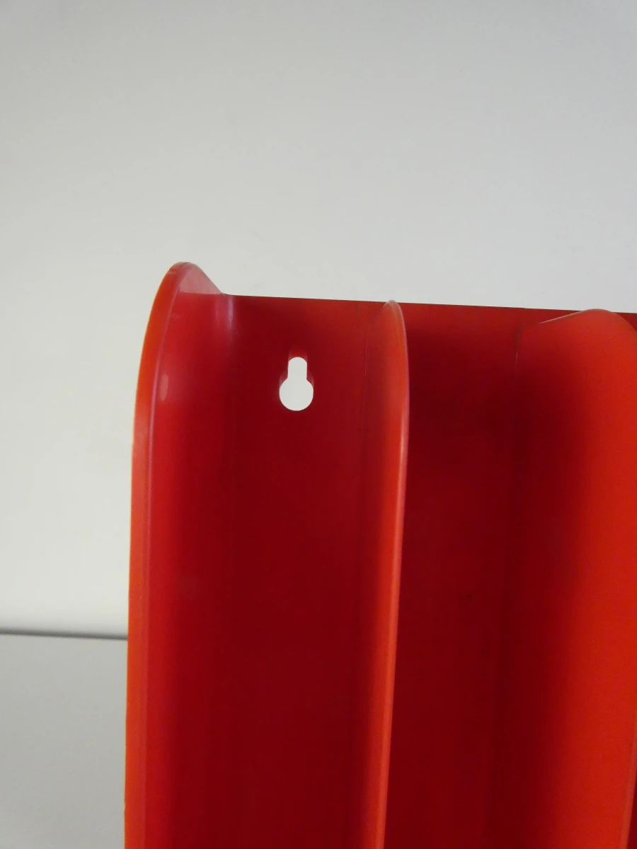 Set van 3 vintage platen- / LP-houders in rood kunststof - foto 13