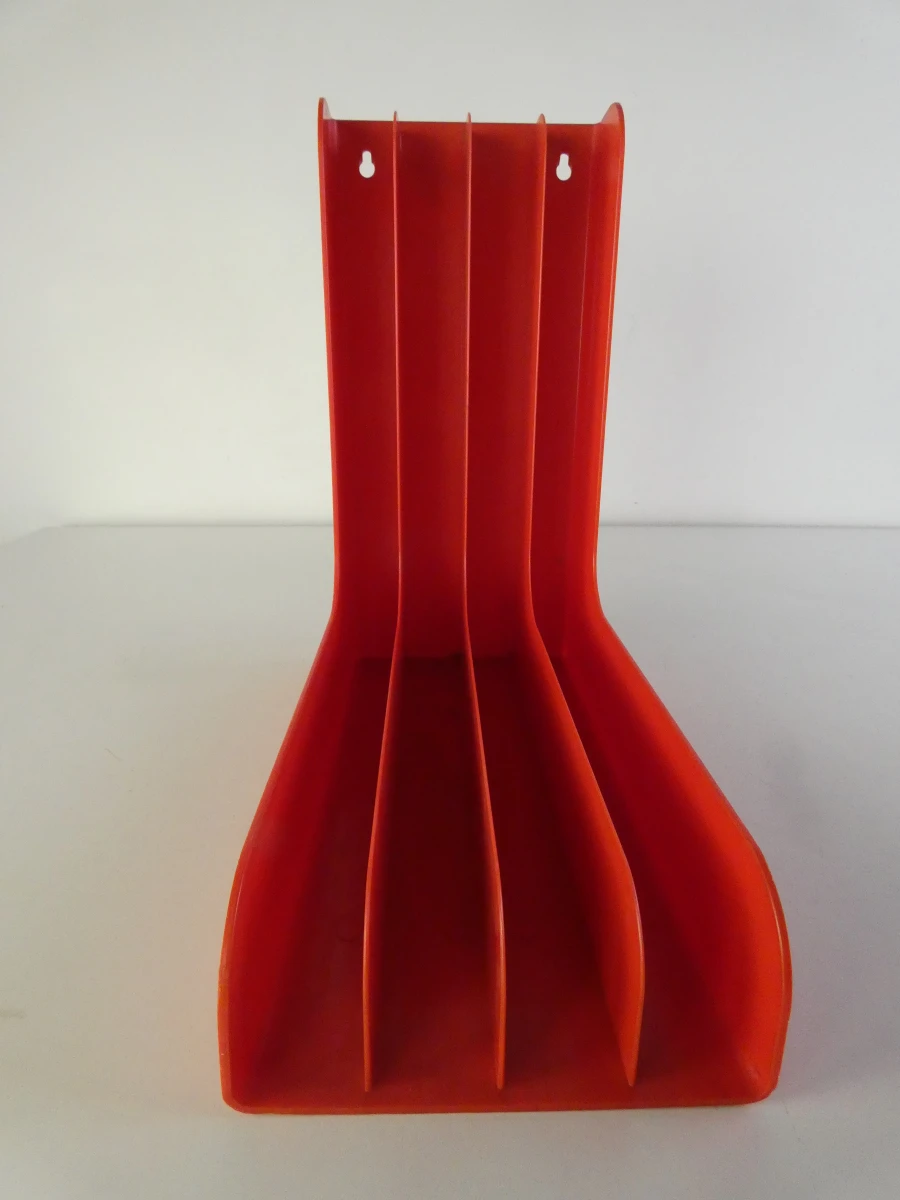 Set van 3 vintage platen- / LP-houders in rood kunststof - foto 12