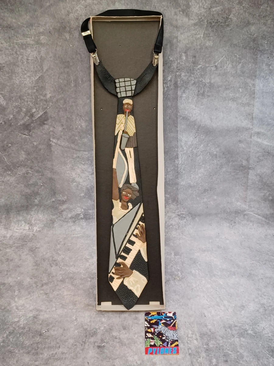 Vintage Pylones Parijs Rubberen Stropdas - Jazz Thema – kavel bij De Kringwinkel, Gent