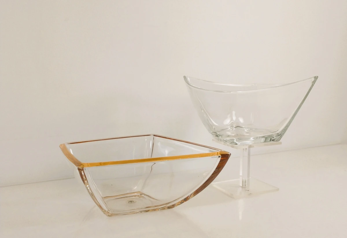 Set van 2 vintage Walther Glas schalen – Duitsland - foto 2