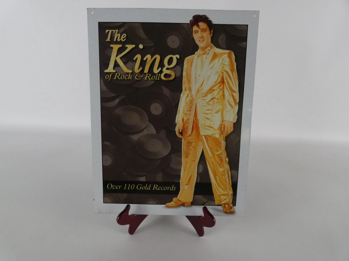 Elvis Presley verzamelset: platen, metalen borden en postzegel - foto 9
