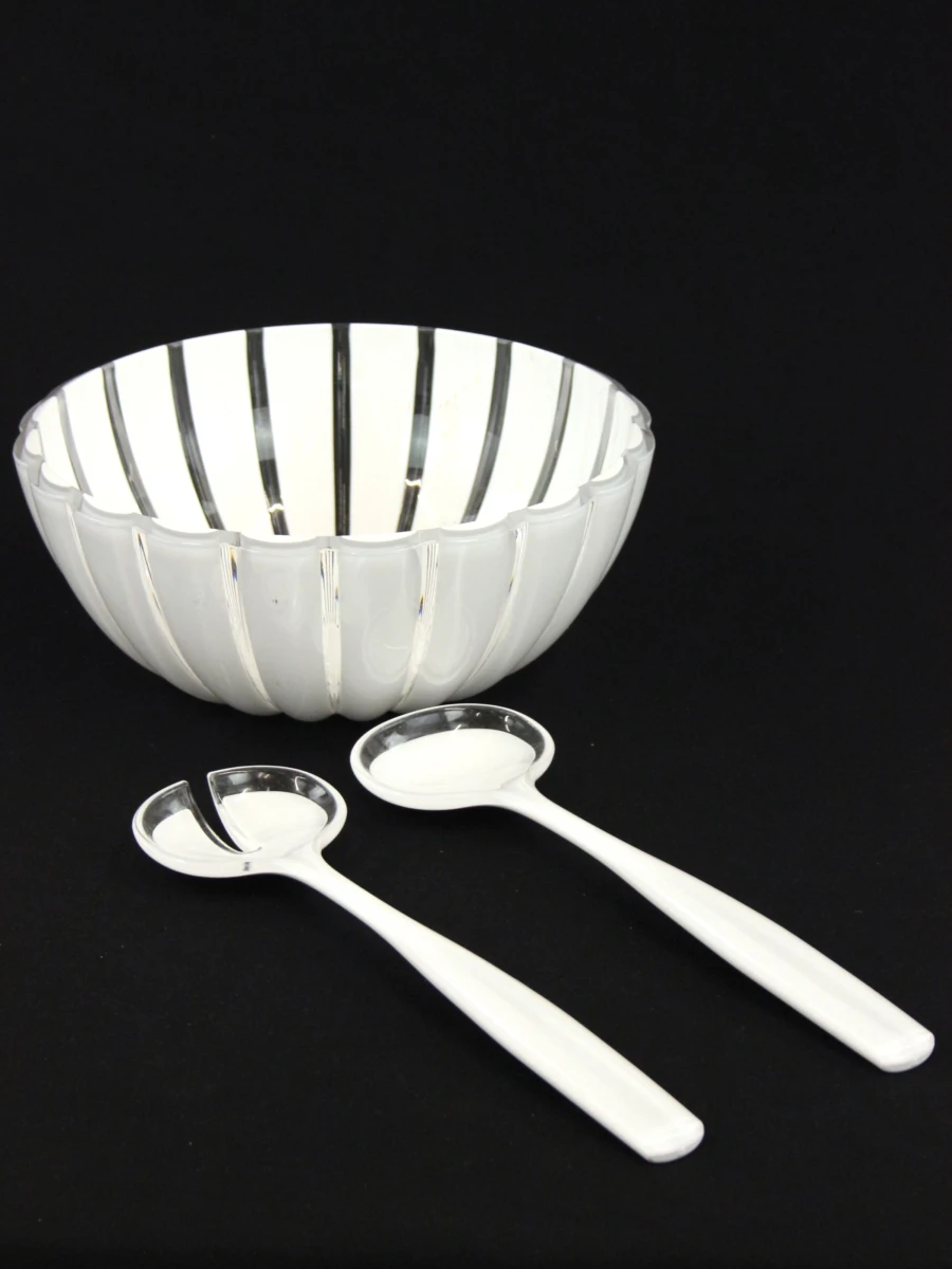 Vintage Guzzini plexi set - saladekom, schenkkan en 5 glazen - Made in Italy - foto 2
