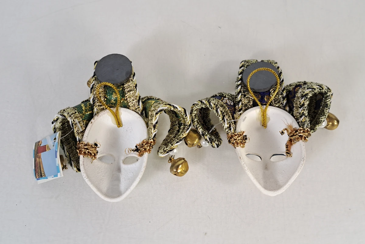 Set van 5 Venetiaanse decoratieve maskers handgeschilderd - foto 10