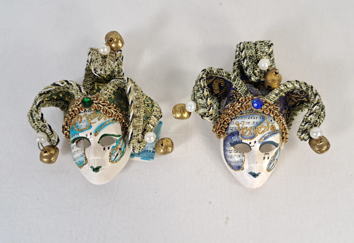 Set van 5 Venetiaanse decoratieve maskers handgeschilderd - foto 9