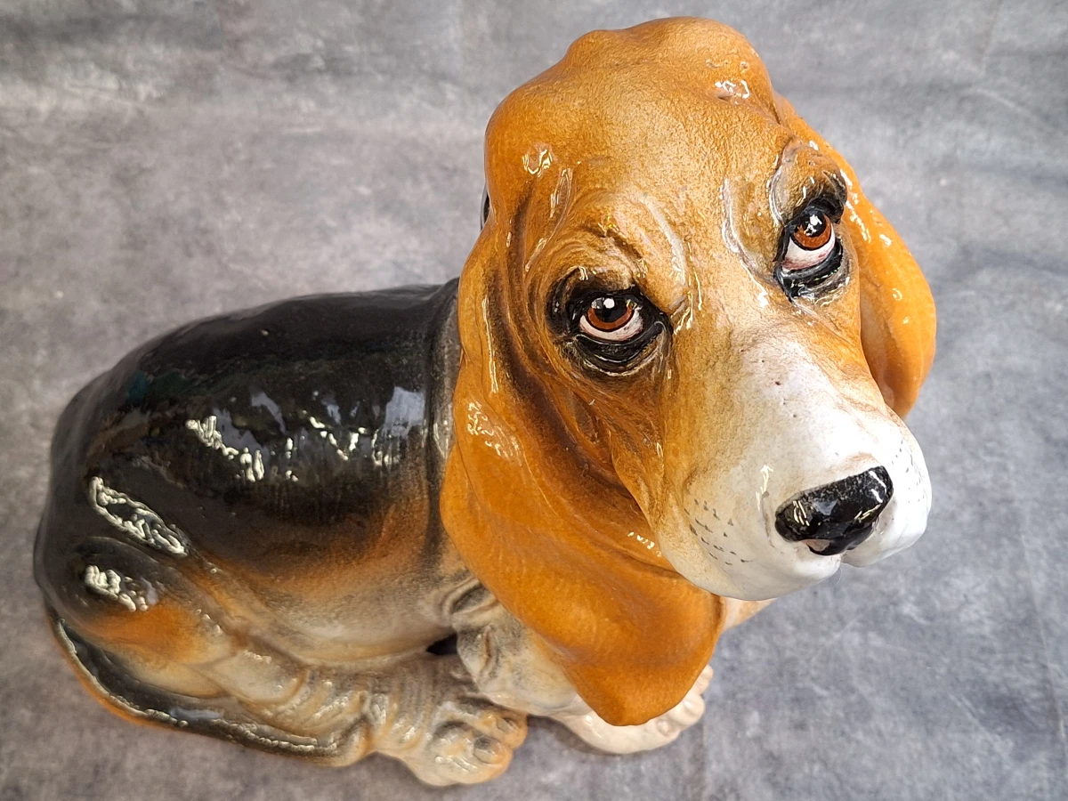 Vintage keramiek beeld van een Basset Hound - foto 5
