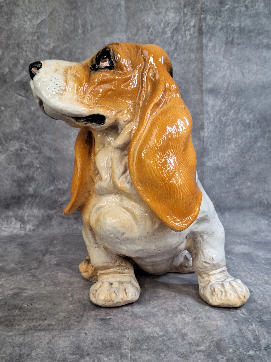 Vintage keramiek beeld van een Basset Hound - foto 2