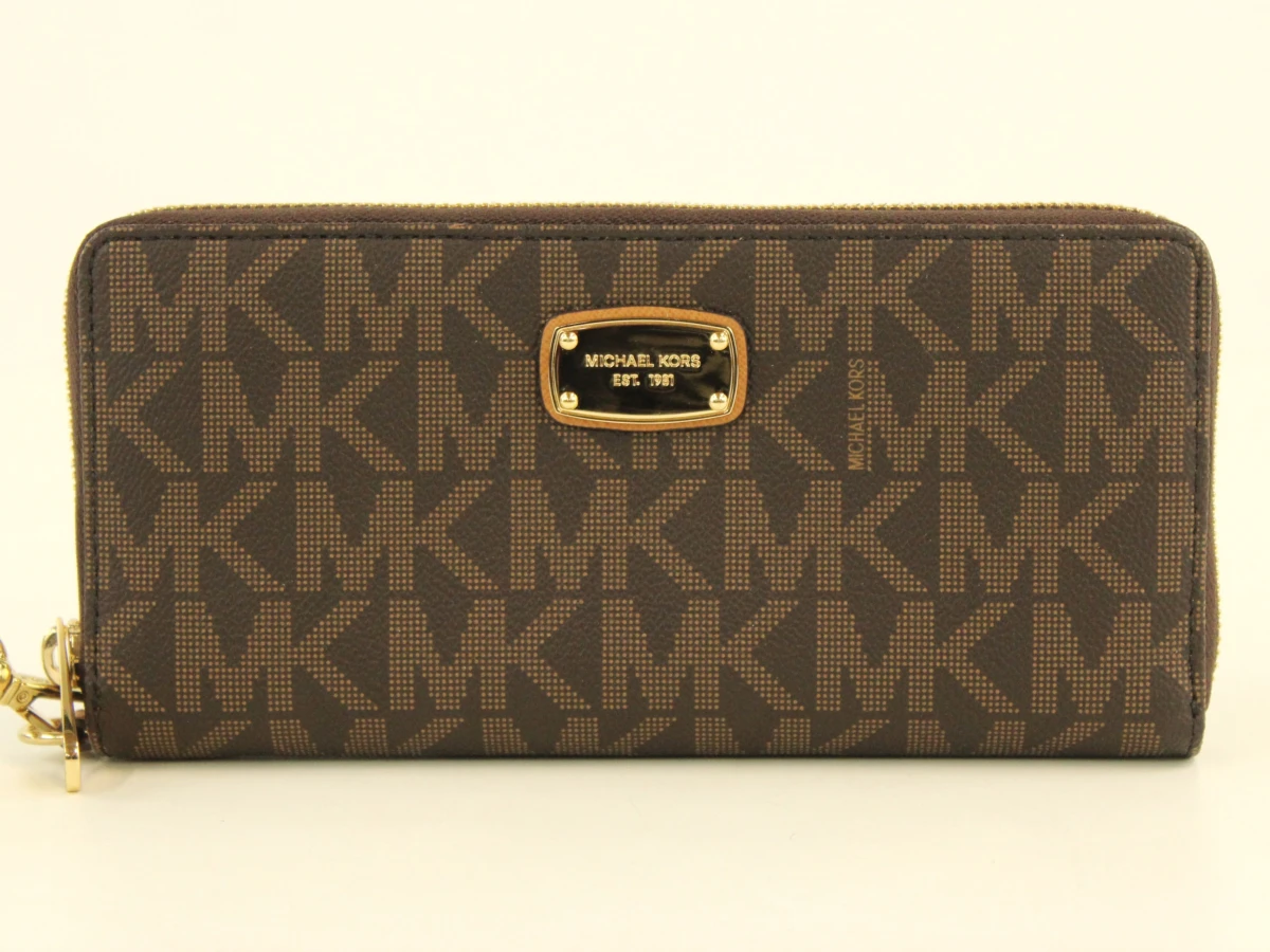 Michael Kors - grote monogram portefeuille / continental wallet met polsriempje - nieuw - foto 2