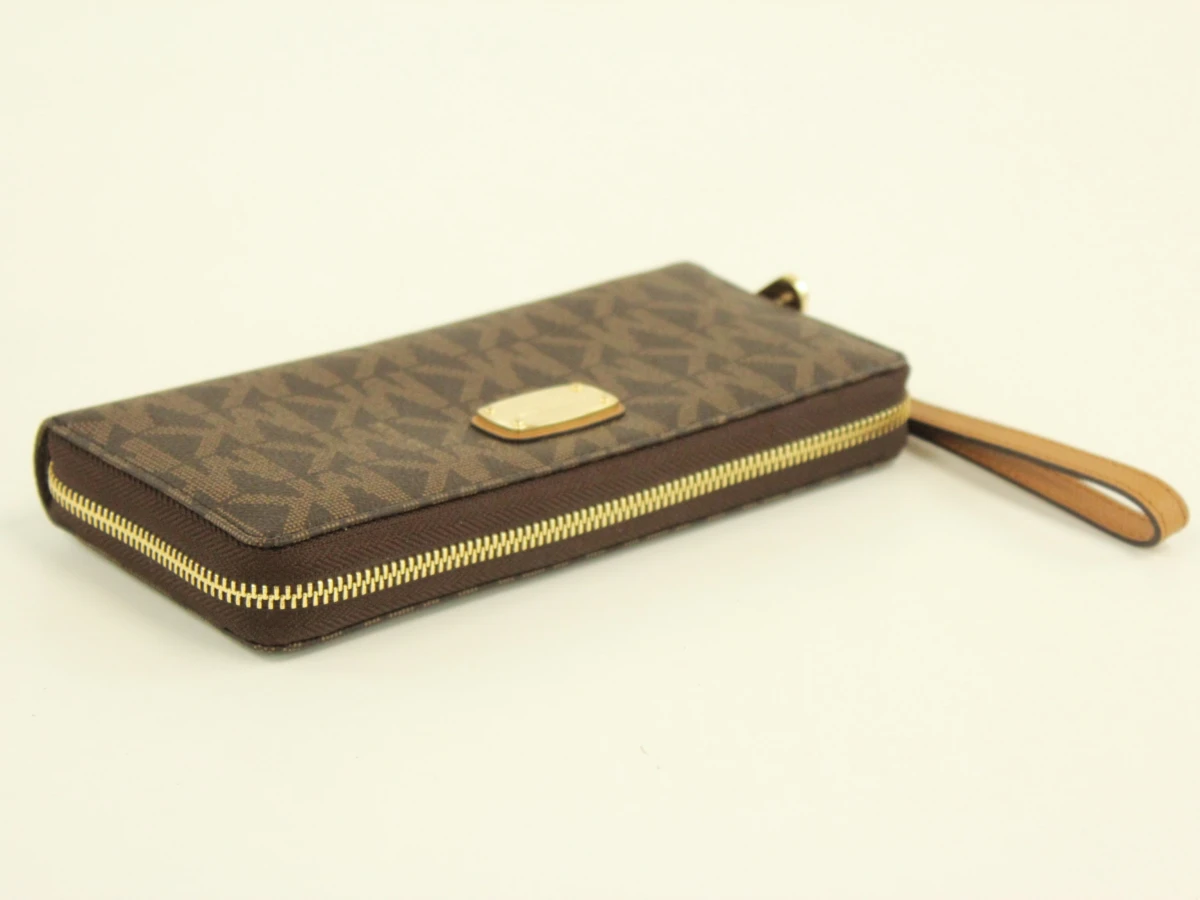 Michael Kors - grote monogram portefeuille / continental wallet met polsriempje - nieuw - foto 5