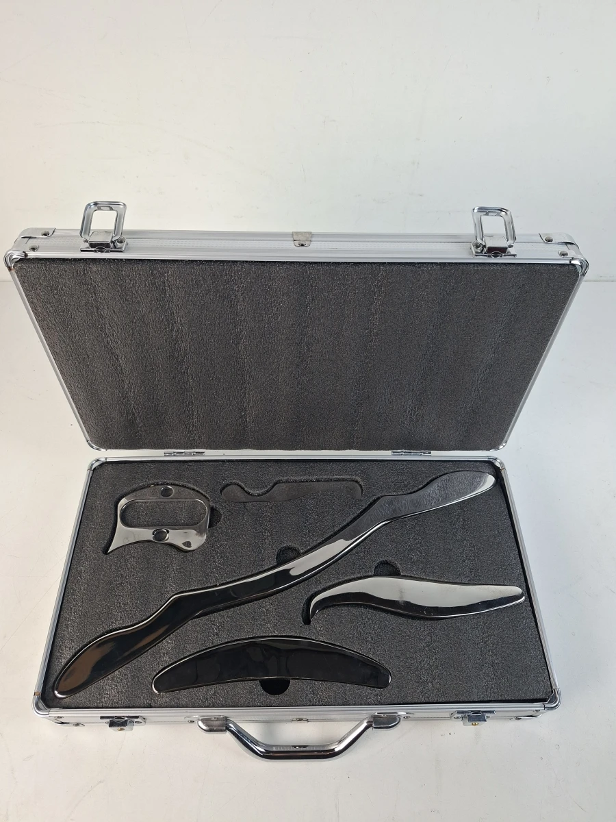 💼 Professionele 5-delige RVS IASTM / Gua Sha Massageset in Luxe Aluminium Koffer - foto 2