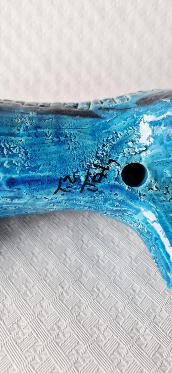Blauwe keramische stier Bitossi - foto 4