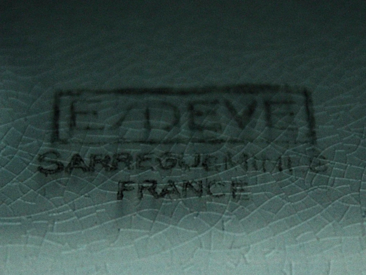Esdève Sarreguemines France – vintage driedelig keramisch schouwgarnituur zeilschepen - art deco jaren '30 - foto 9