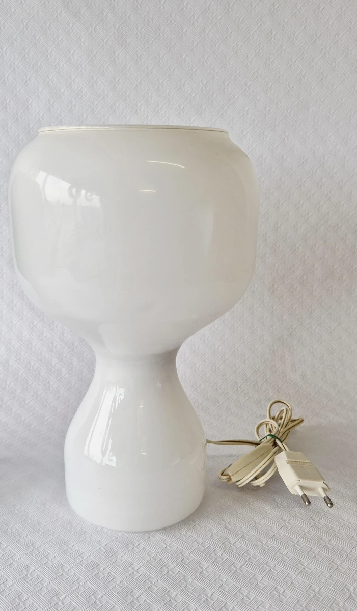Set van 2 witte glazen tafellampen - foto 2