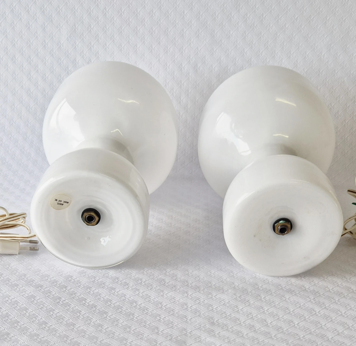 Set van 2 witte glazen tafellampen - foto 6