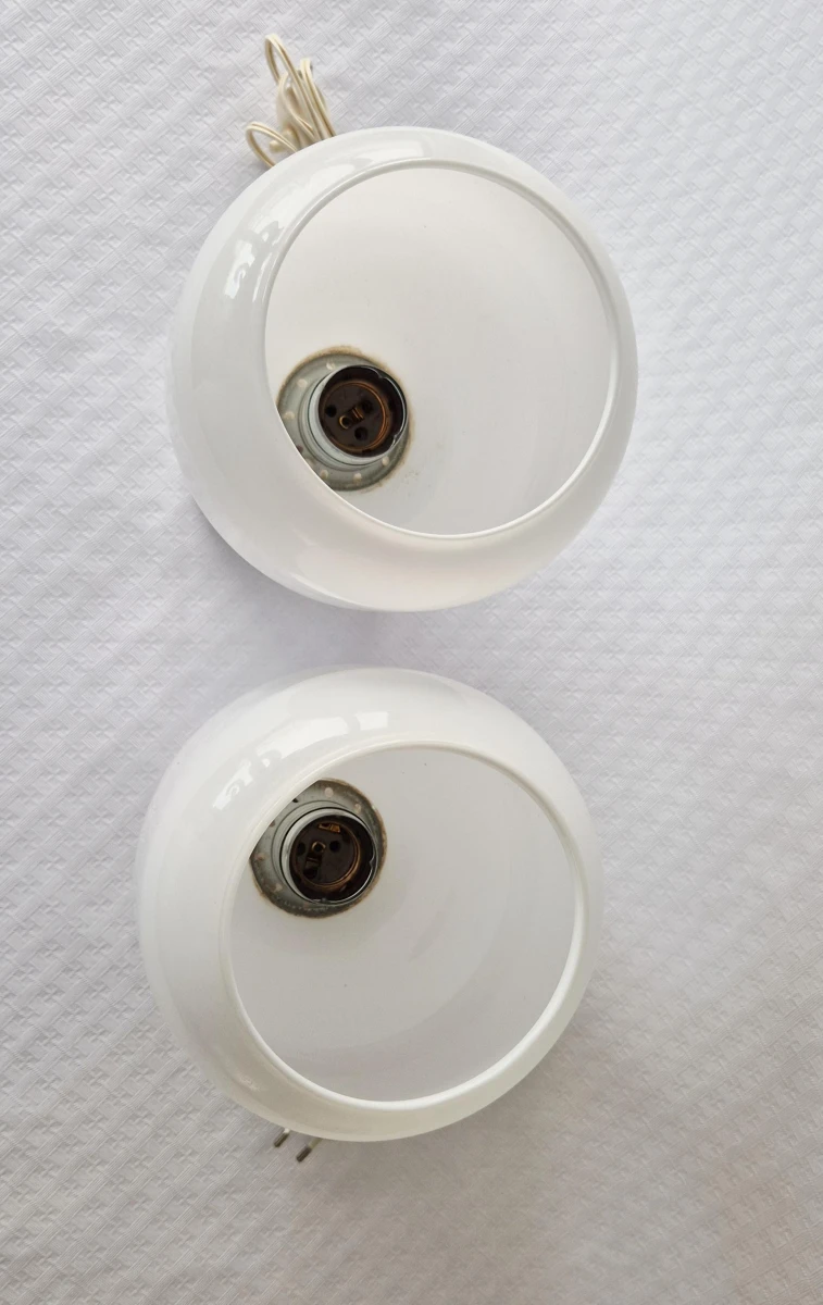 Set van 2 witte glazen tafellampen - foto 8