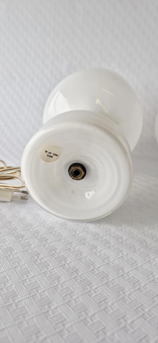 Set van 2 witte glazen tafellampen - foto 7