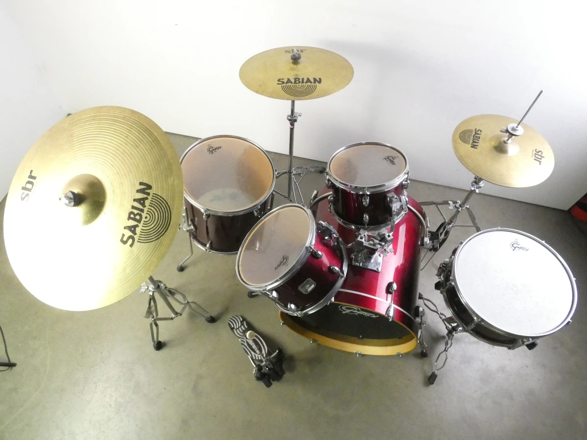 Gretsch drumstel met Sabian bekkens en accessoires - foto 2