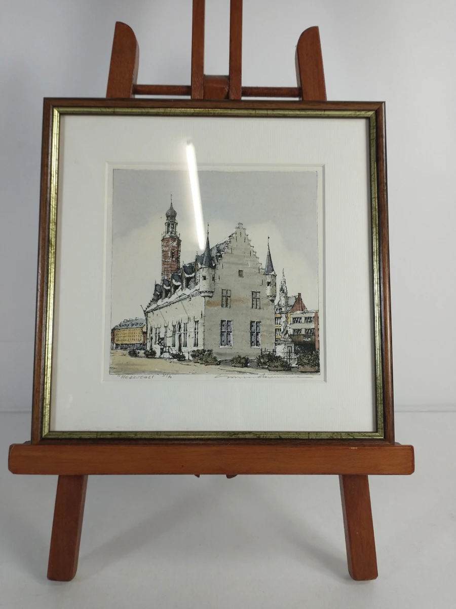 Gesigneerde zeefdruk van Herentals – kavel bij De Kringwinkel, Turnhout