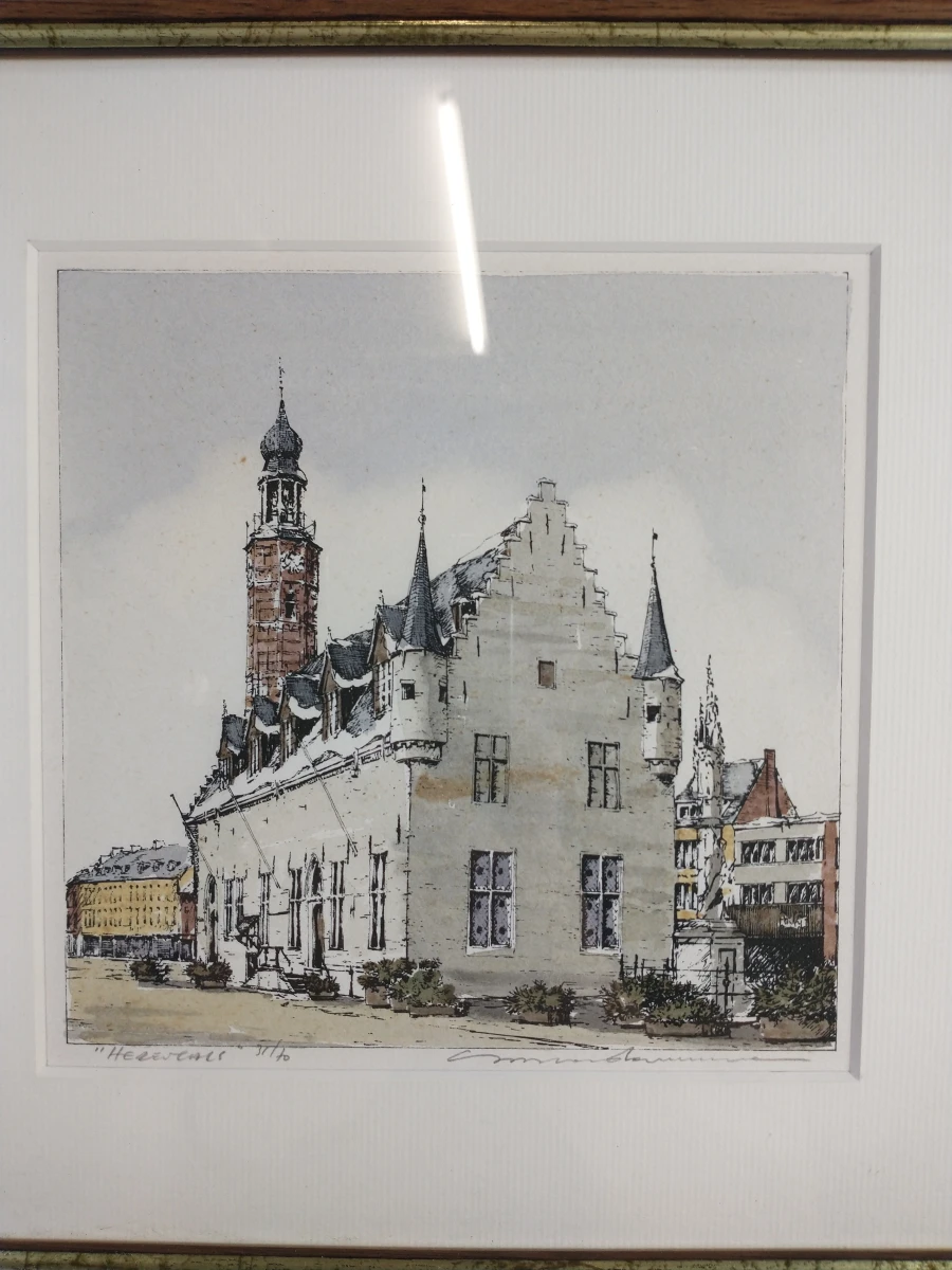 Gesigneerde zeefdruk van Herentals - foto 4
