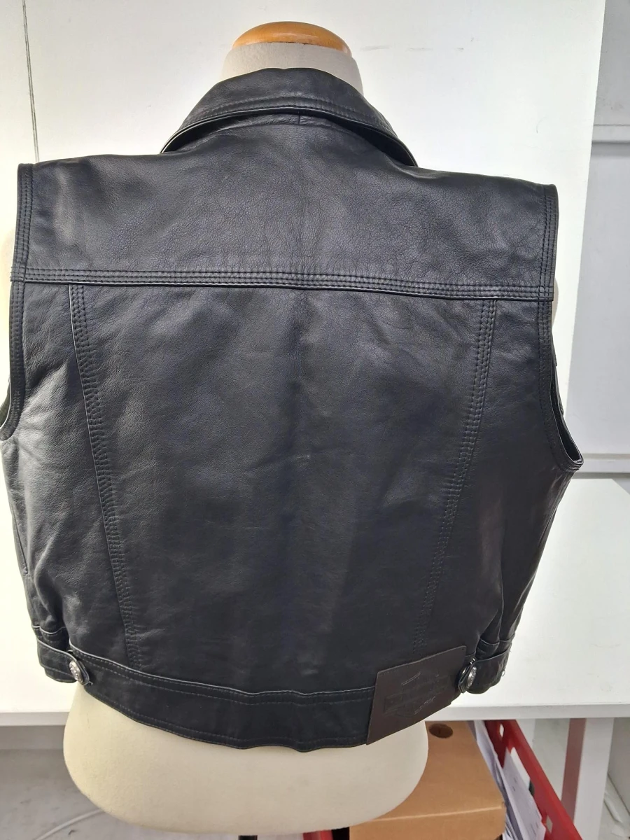 Zwart lederen motorvest : Harley Davidson - foto 2