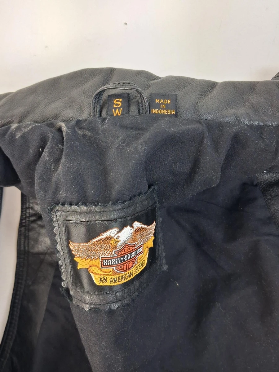 Zwart lederen motorvest : Harley Davidson - foto 6