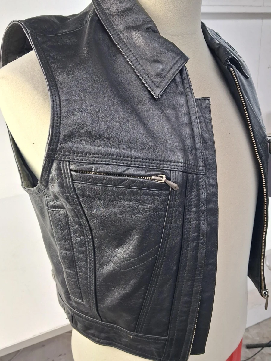 Zwart lederen motorvest : Harley Davidson - foto 3