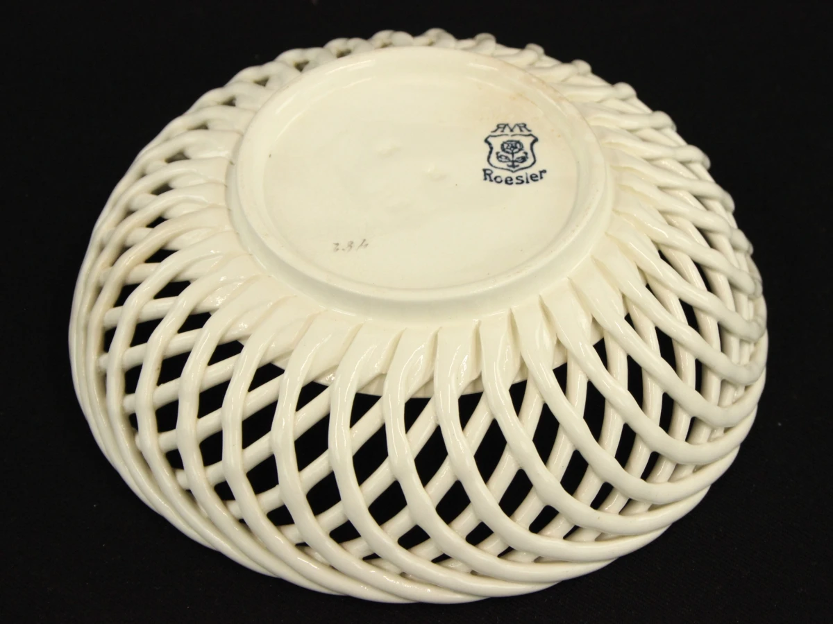 Max Rösler Rodach Art Deco keramische manden met roosdecor – set van 2 - foto 5