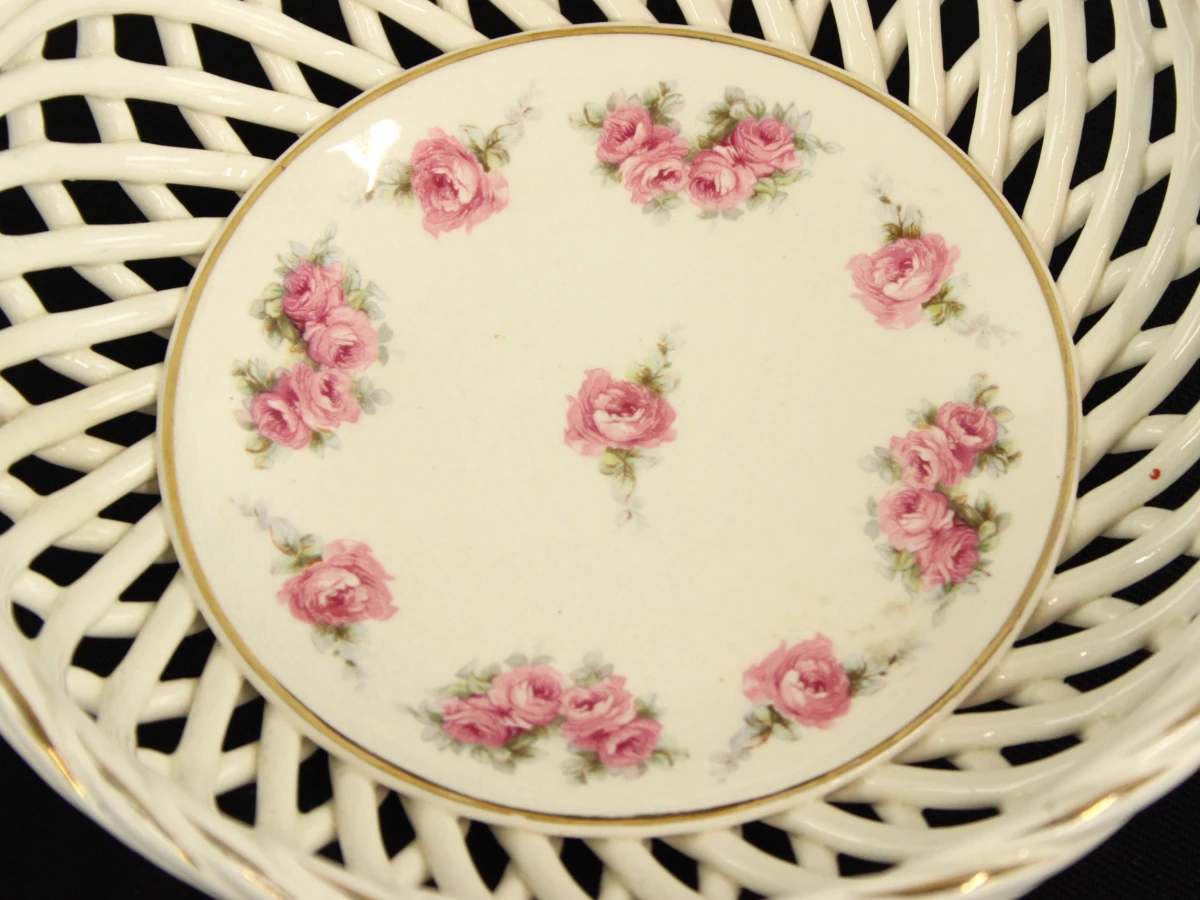 Max Rösler Rodach Art Deco keramische manden met roosdecor – set van 2 - foto 7