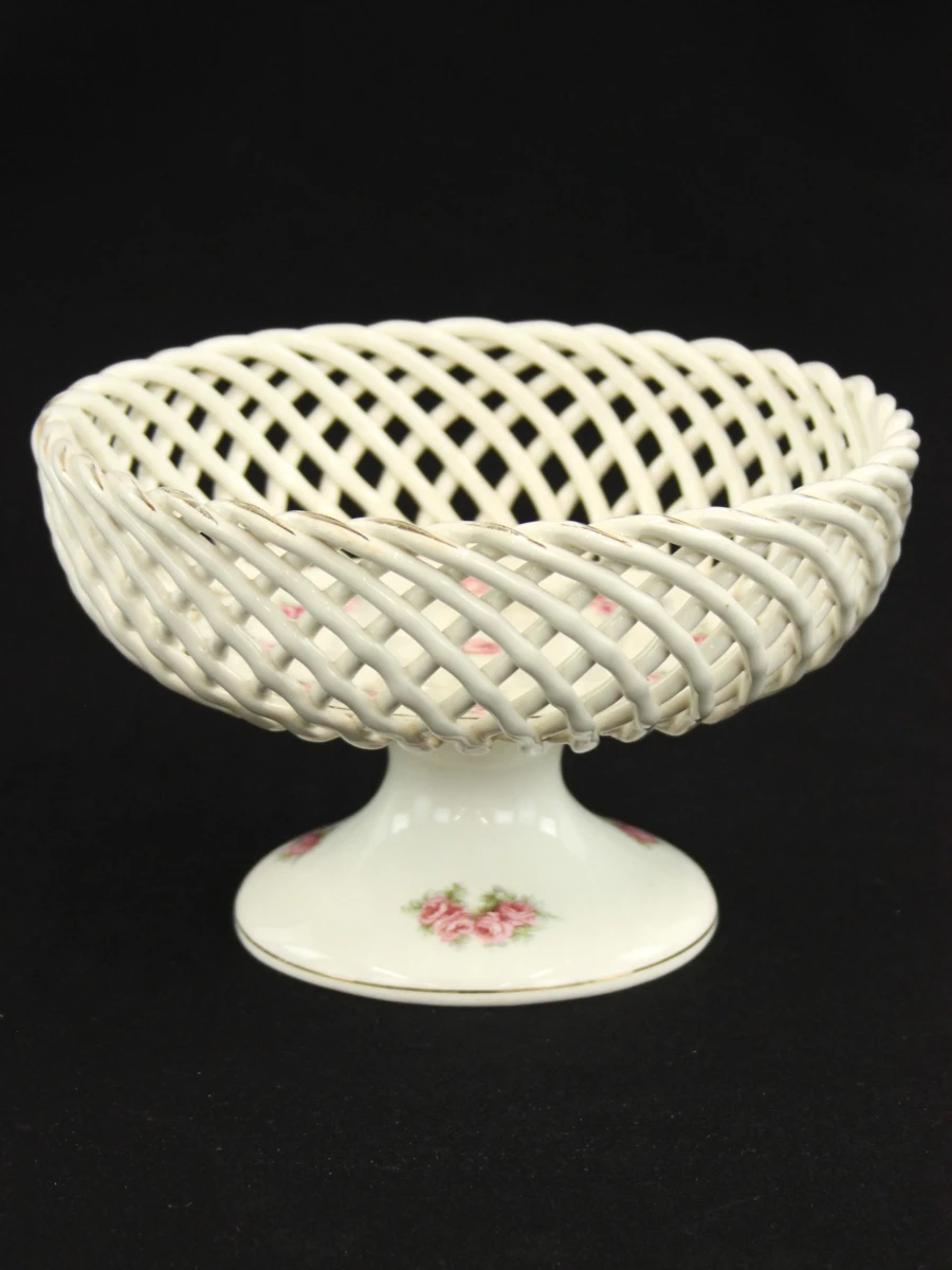 Max Rösler Rodach Art Deco keramische manden met roosdecor – set van 2 - foto 9