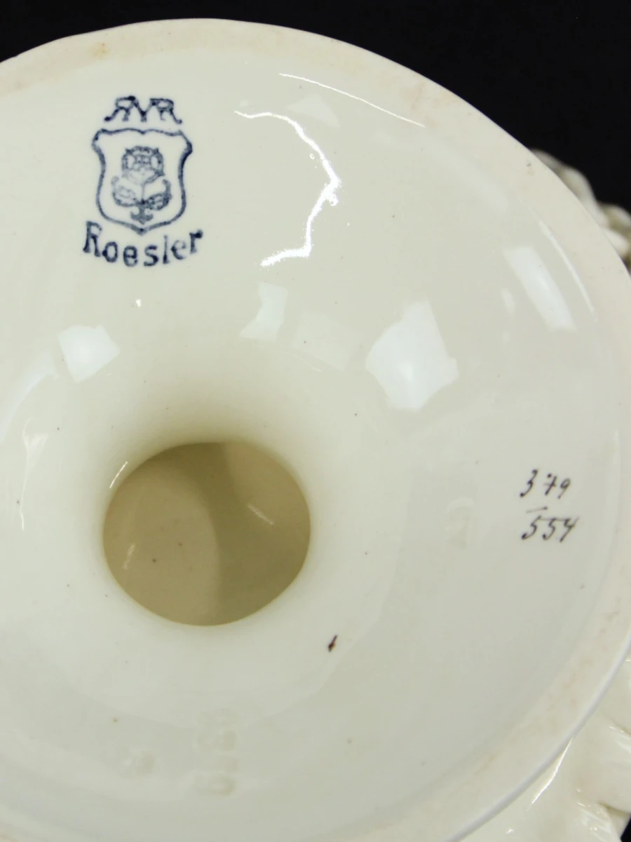 Max Rösler Rodach Art Deco keramische manden met roosdecor – set van 2 - foto 12