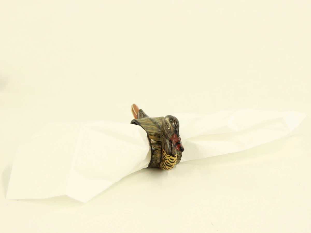 Set van 18 decoratieve servetringen in kunststof  met vogelmotief - foto 7
