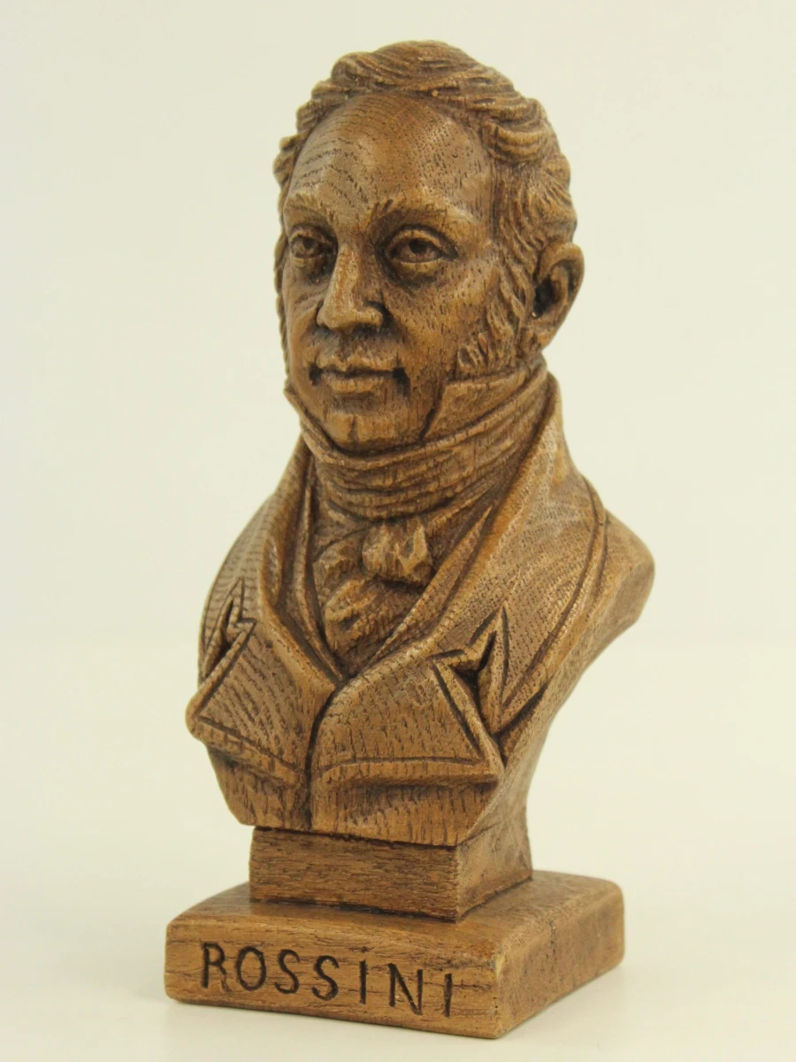 handgesneden houten buste van Gioachino Rossini - foto 2