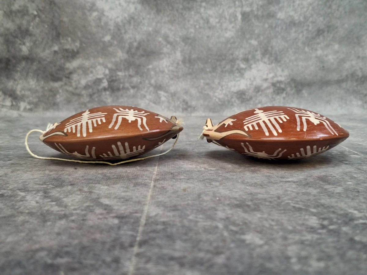 Peruaanse Nazca-stijl decoratieve aardewerken miniatuur-kruikjes - foto 2