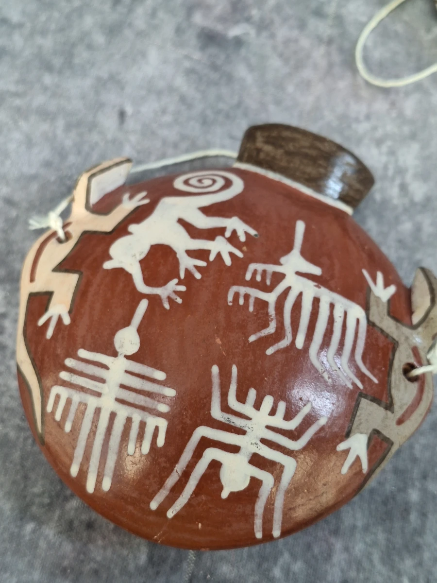 Peruaanse Nazca-stijl decoratieve aardewerken miniatuur-kruikjes - foto 8