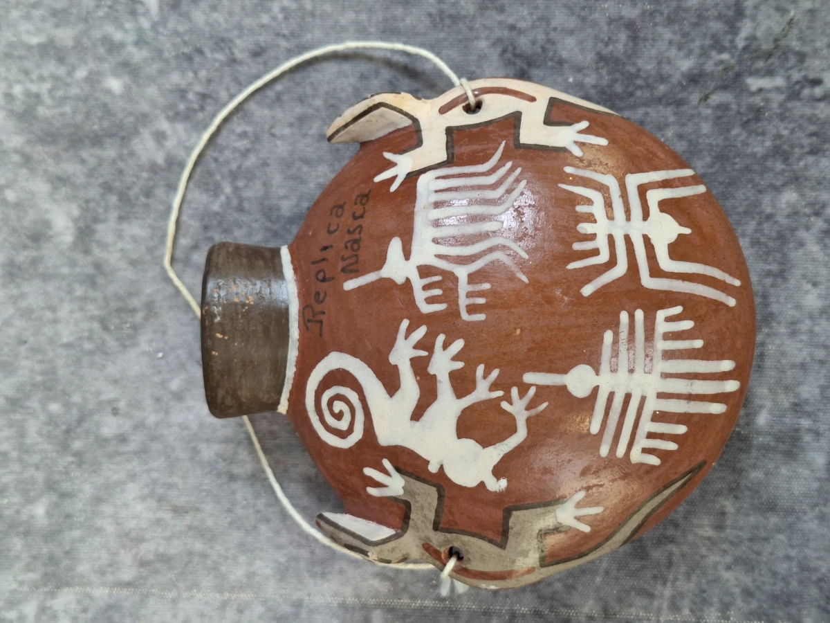 Peruaanse Nazca-stijl decoratieve aardewerken miniatuur-kruikjes - foto 5