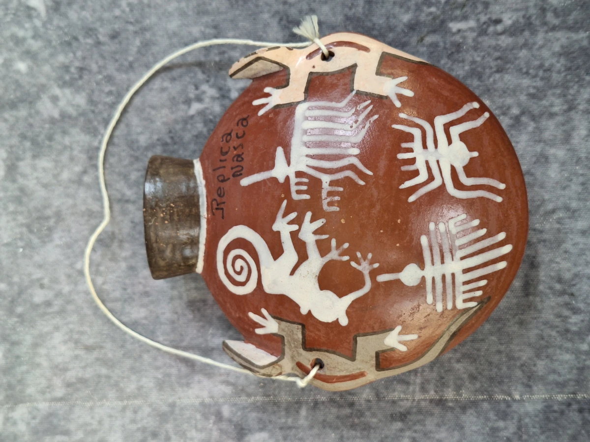 Peruaanse Nazca-stijl decoratieve aardewerken miniatuur-kruikjes - foto 4
