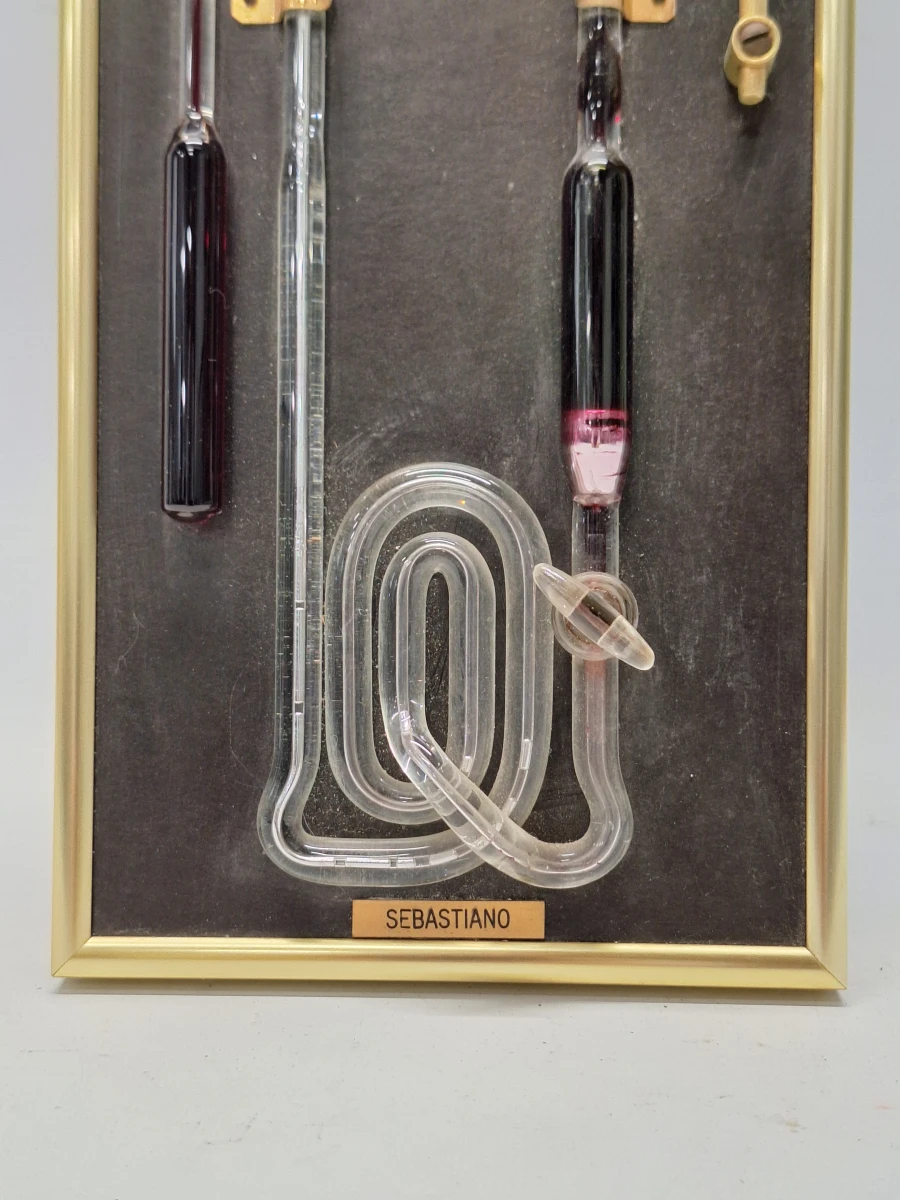 Vintage De Donder "Sebastiano" Kwikbarometer en Thermometer in Messing Frame - foto 6