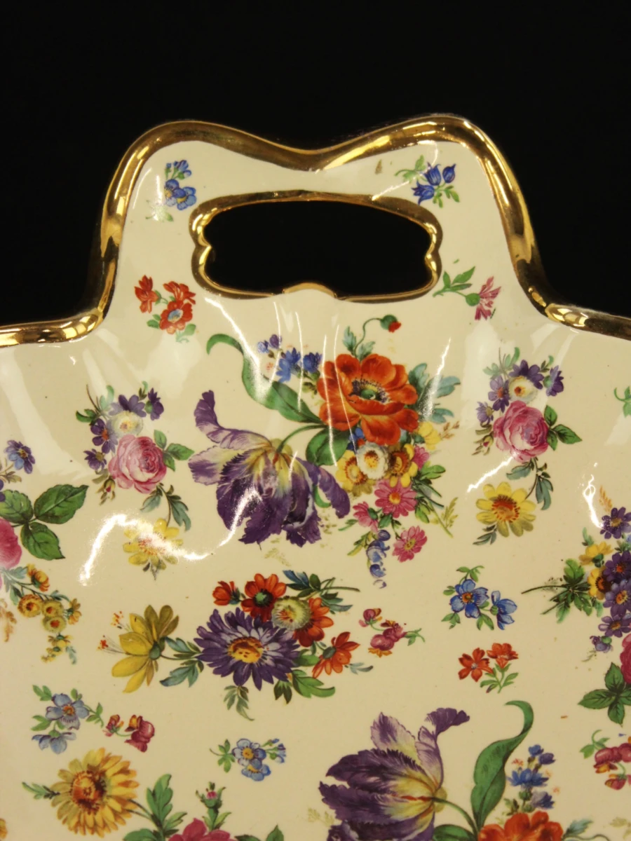 Vintage Boch Frères Keralux Schaal “Fleurs de Saxe” (jaren 50) - foto 5