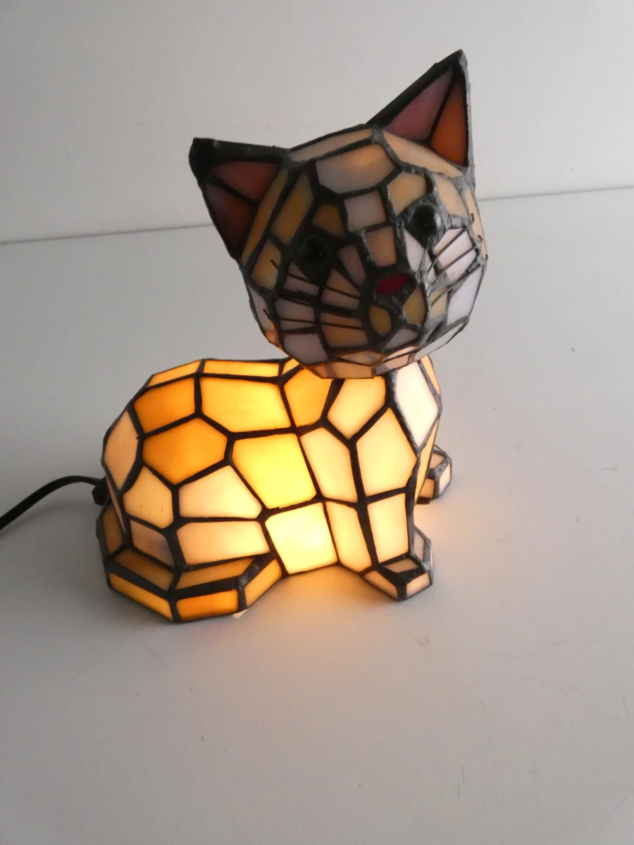 Tiffany stijl kattenlampje - foto 2