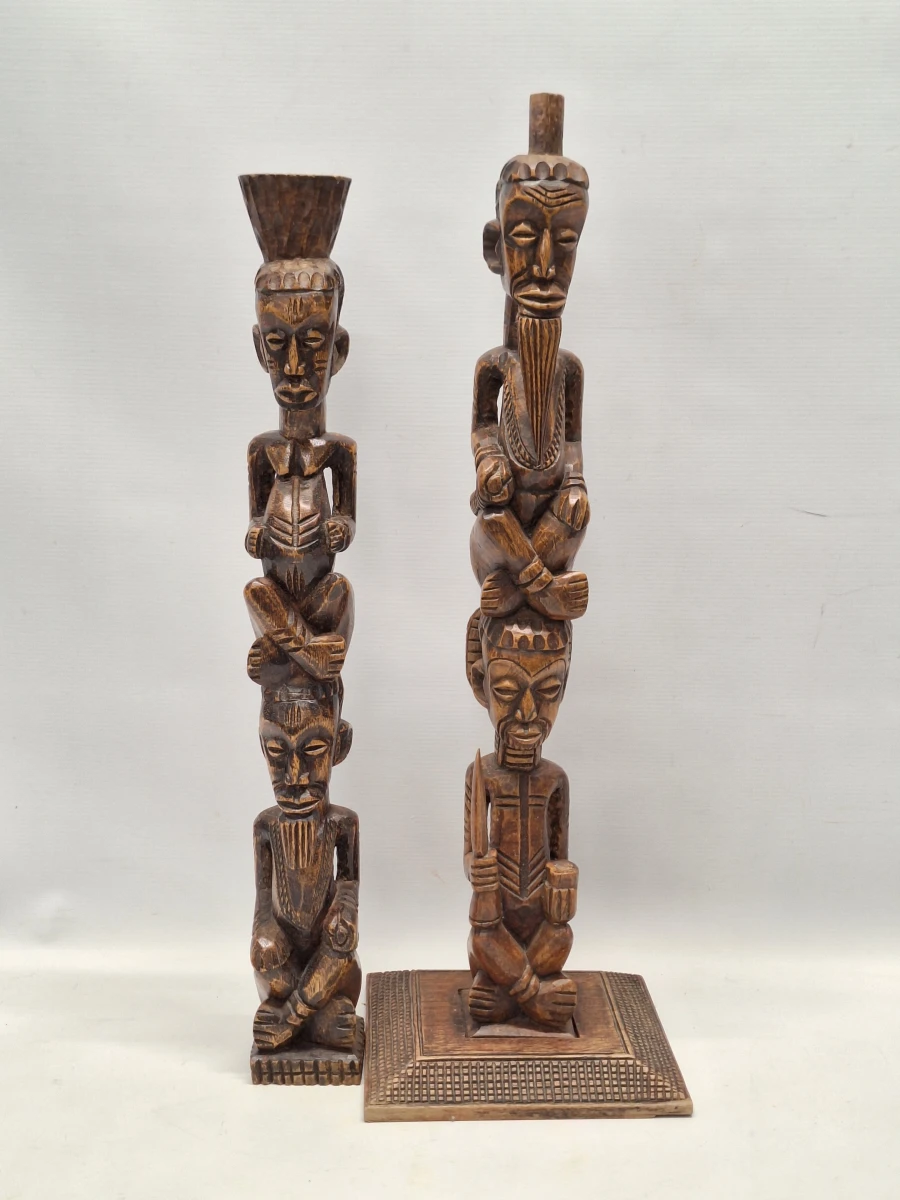 Handgesneden Afrikaanse totem sculptuur - foto 15