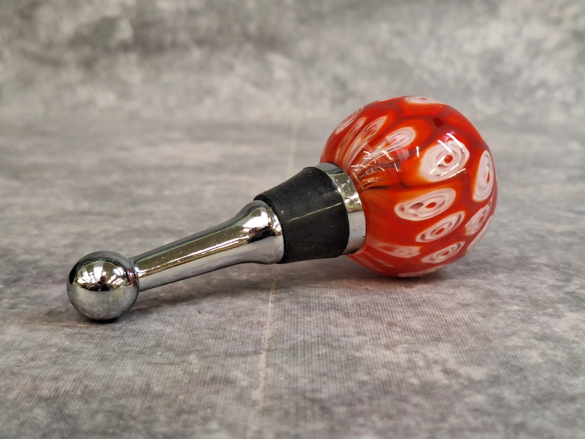 Set van 2 Luxe Glazen Wijnstoppers in Doos - Murano Stijl / Opale Design Flessenstoppers - foto 4