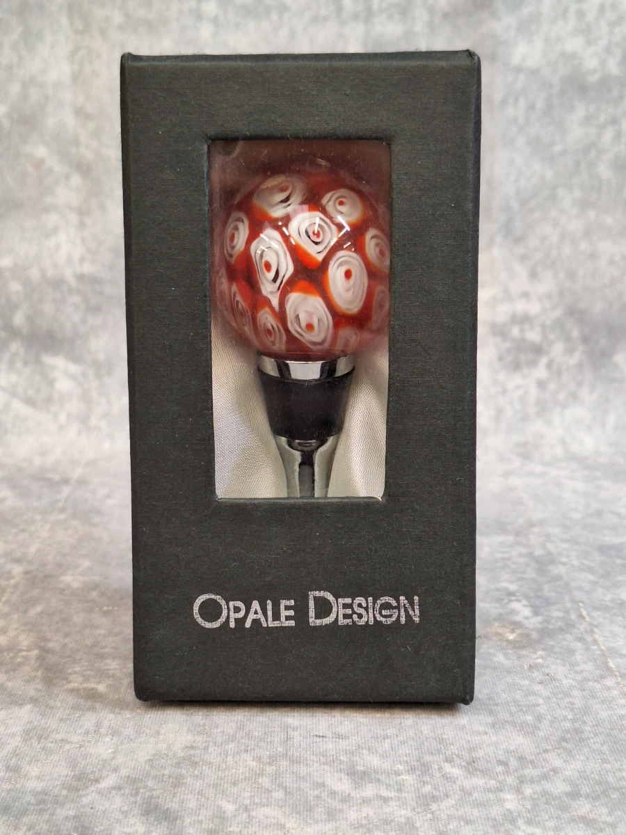 Set van 2 Luxe Glazen Wijnstoppers in Doos - Murano Stijl / Opale Design Flessenstoppers - foto 6