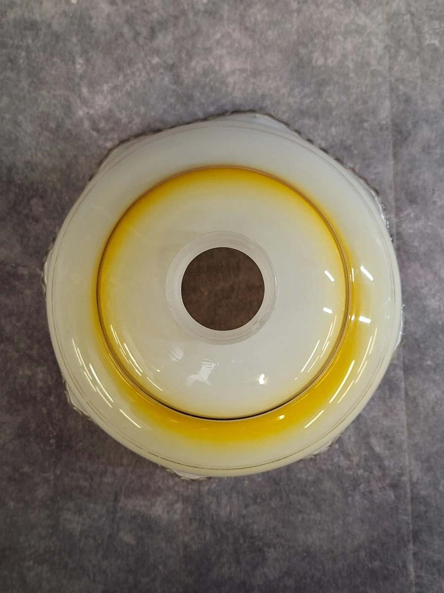 Set van 3 opaline glazen lampenkappen met gouden korenaar-decor - foto 7