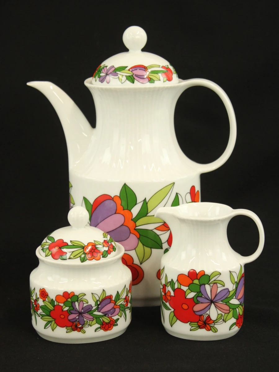 Vintage Kaiser 21-delig koffieservies met bloemmotief - foto 4