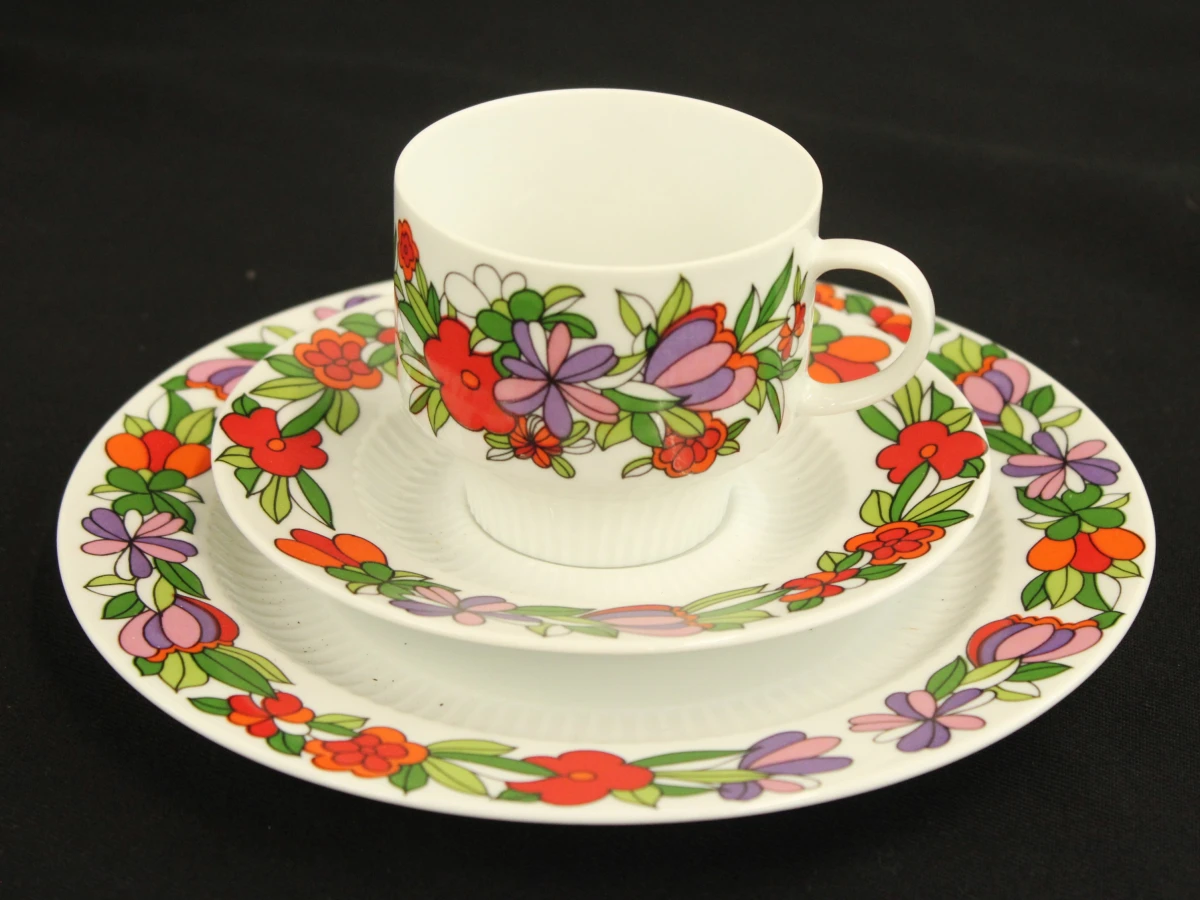 Vintage Kaiser 21-delig koffieservies met bloemmotief - foto 5
