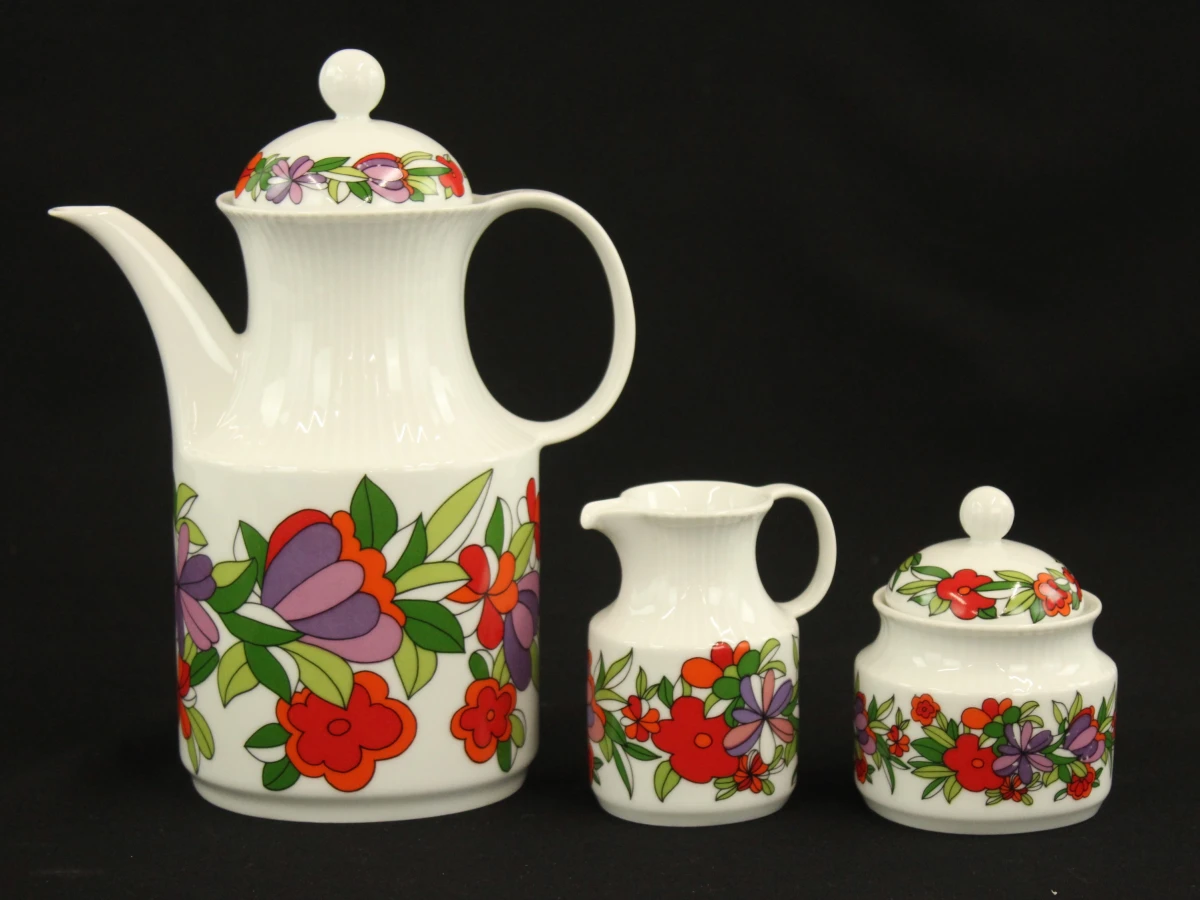 Vintage Kaiser 21-delig koffieservies met bloemmotief - foto 11