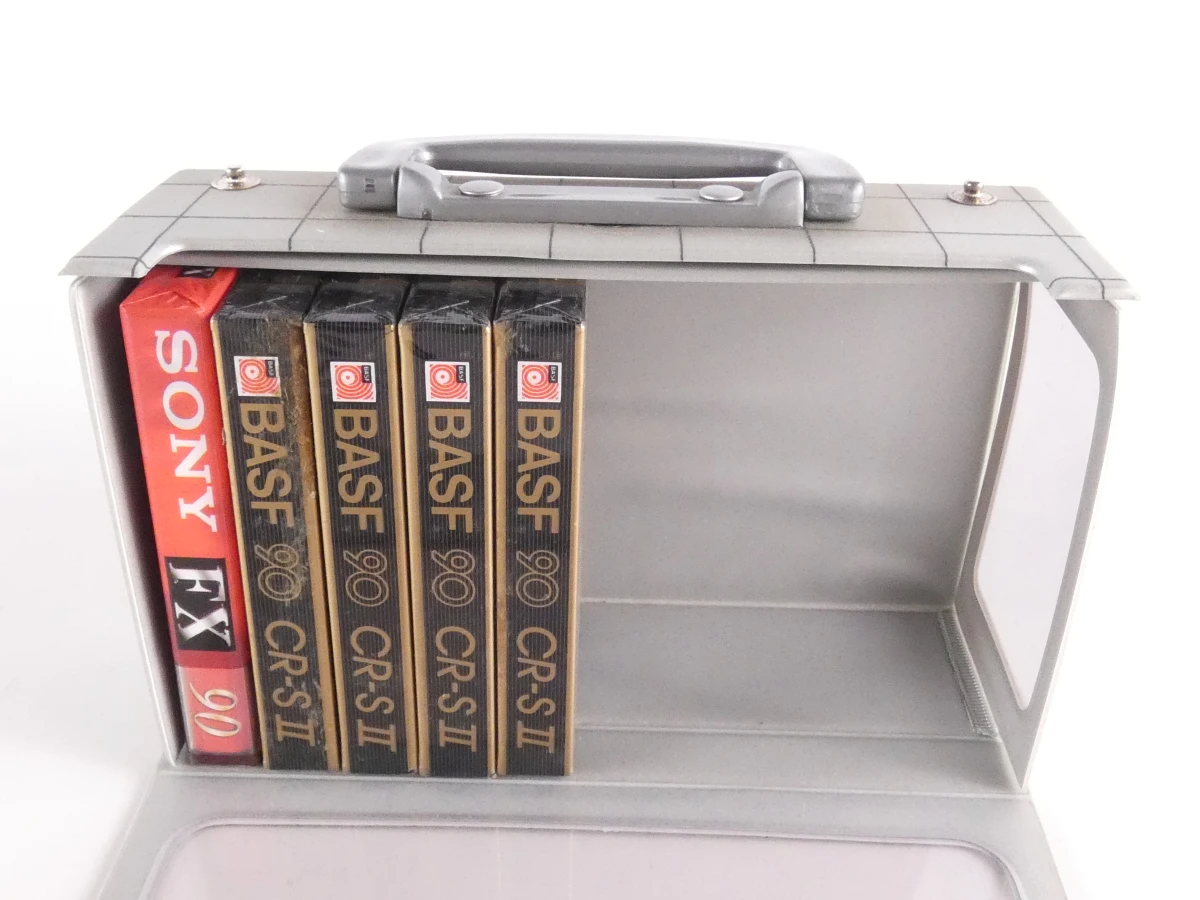 Vintage Sony cassettekoffer met 5 cassettebandjes - foto 7