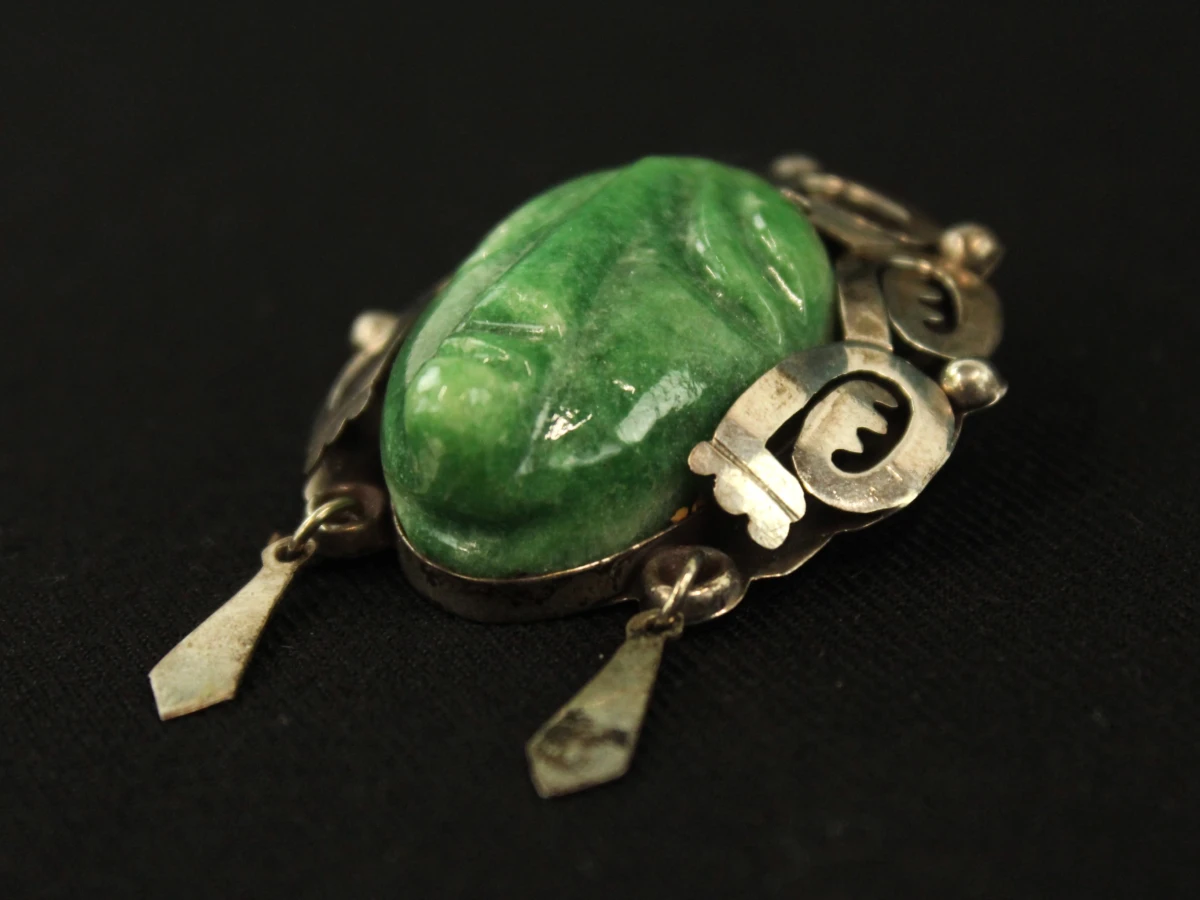 Taxco sterling zilveren broche/hanger met masker - foto 5